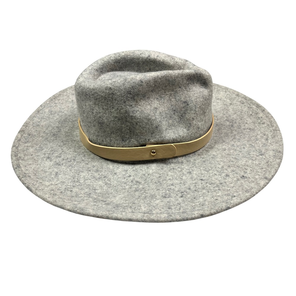 Landry Kate Rocky Mountain Hat Gray 100% Wool Wide Brim Fedora NWT
